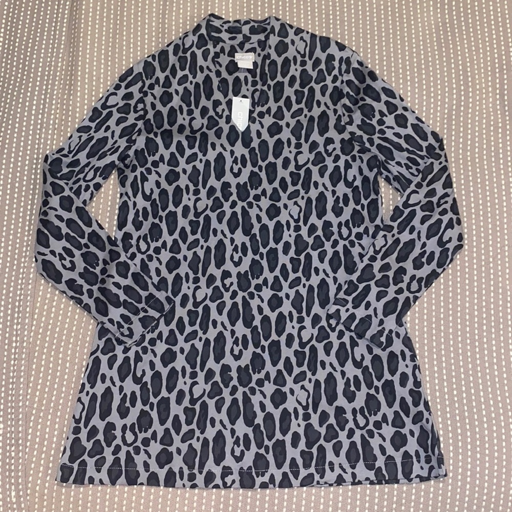 Chico’s knit cheetah tunic top